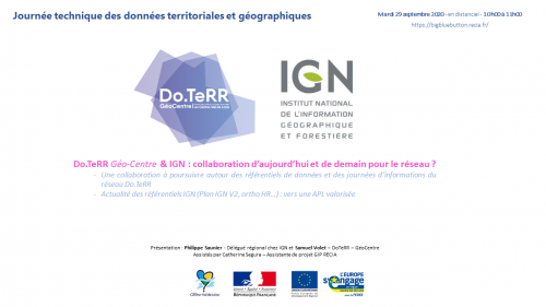 Journées technique Do.TeRR - IGN - 22 septembre 2020 - Bilan Journées technique Do.TeRR - IGN - 22 septembre 2020 - Bilan